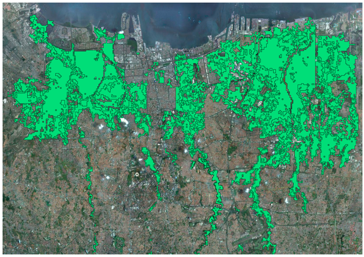 Map of Jakarta flood risk areas based on 2007 flooding (http://openir.media.mit.edu/main/?p=1670) 